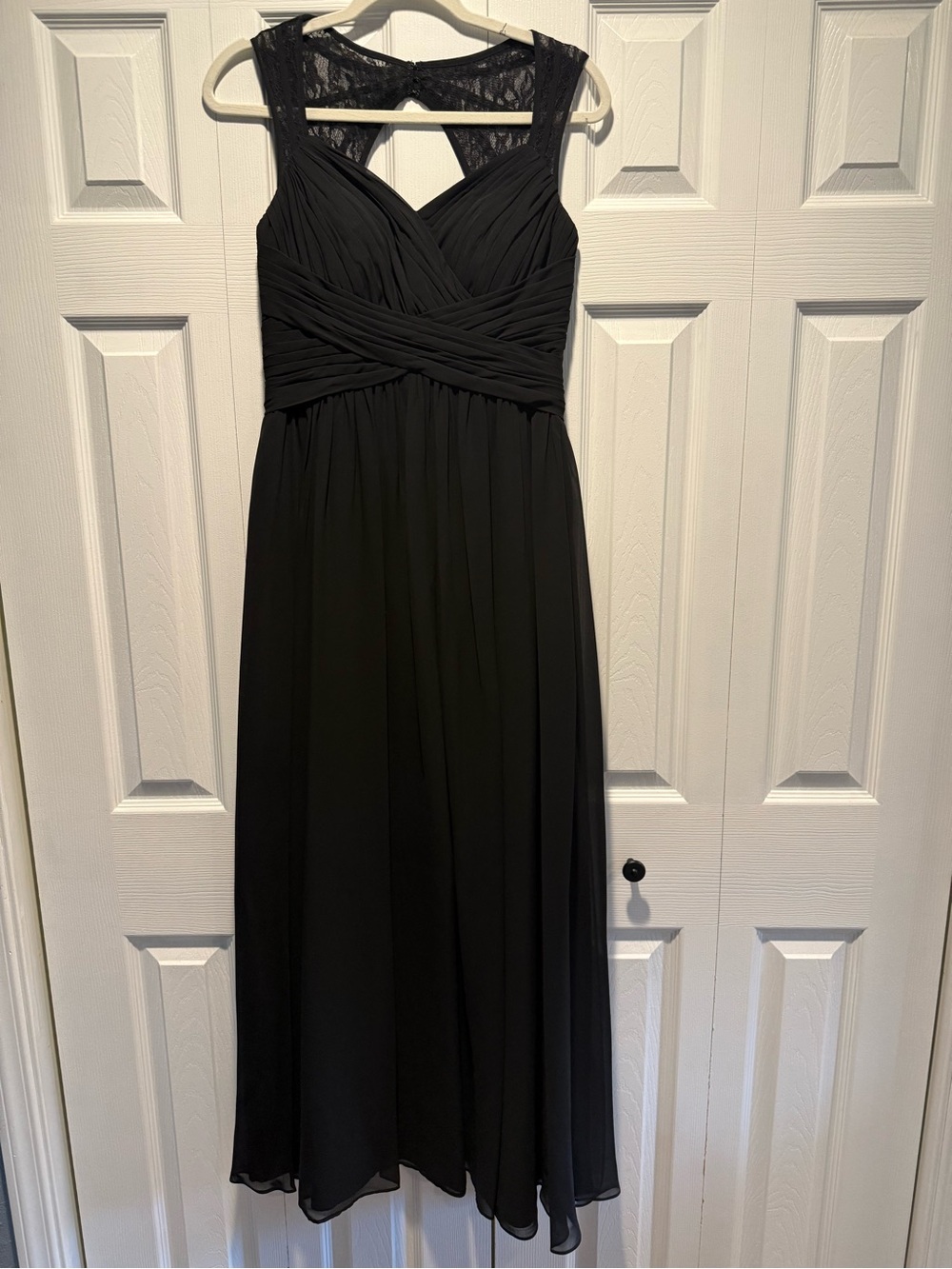 Azazie Black Lace-Back Sleeveless Prom Dress